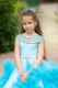  Vintage Turquoise Ruffle Flower Girl Dress